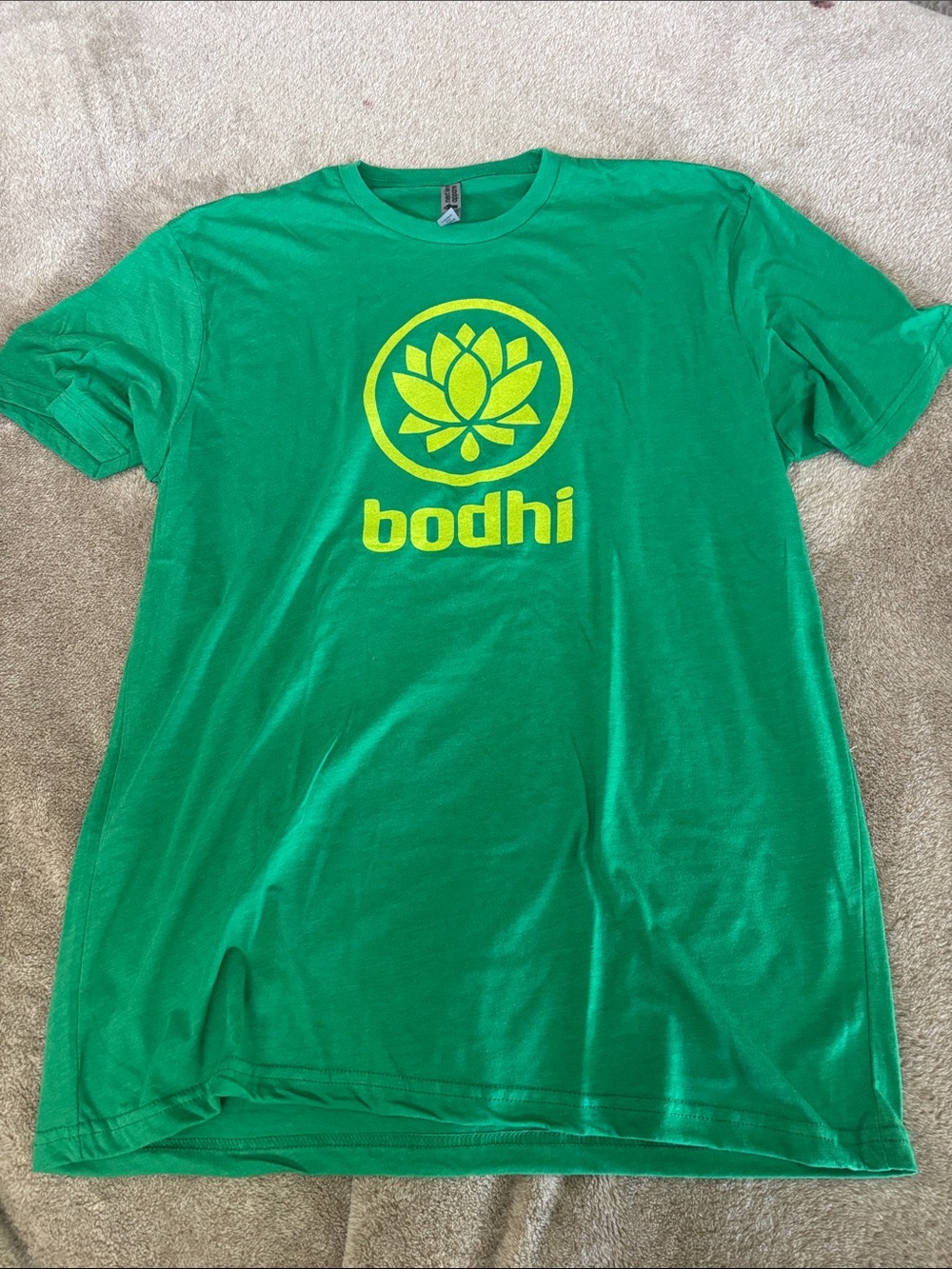 Gildan Green Tee with Yellow Lotus Graphic